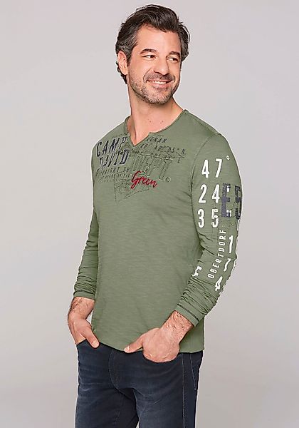 CAMP DAVID Langarmshirt, mit offenen Kanten günstig online kaufen