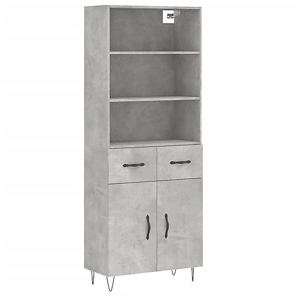 vidaXL Highboard Betongrau 69,5x34x180 cm Holzwerkstoff 3200549 günstig online kaufen