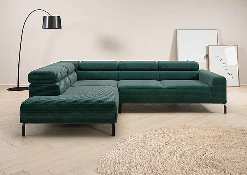 Places of Style Ecksofa »Antonelli, L-Form, inkl. Kopfteilverstellung, Brei günstig online kaufen