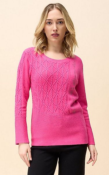 Passioni Strickpullover mit Strass-Schriftzug mit verschiedenen Strickarten günstig online kaufen