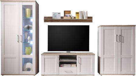 HBZ Wohnwand "Romance Landhaustil inkl. LED-Beleuchtung,BxHxT 329x200x50 cm günstig online kaufen