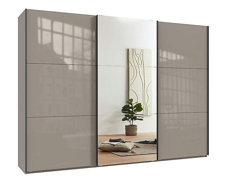 luma-home Schwebetürenschrank 22040 (3-türig, B300/H216/T65 cm in Sand Grau günstig online kaufen