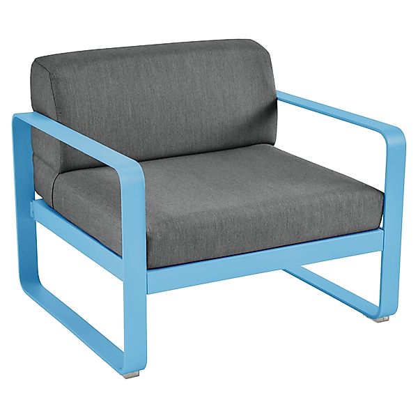 Bellevie Lounge-Sessel Outdoor E1 Maya-Blau A3 Graphitgrau günstig online kaufen