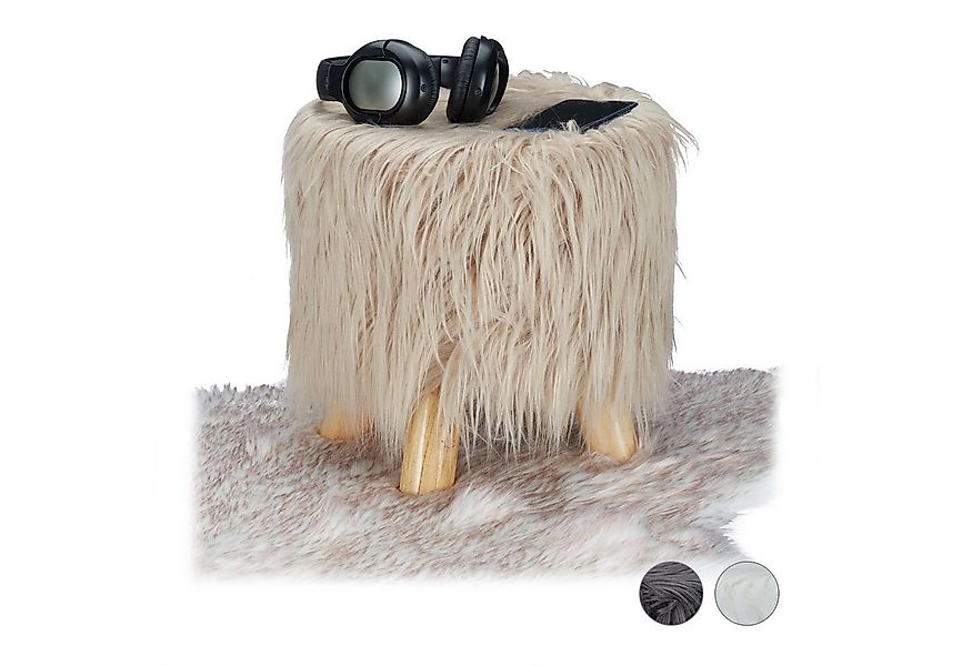 relaxdays Hocker Fell Hocker, braun günstig online kaufen