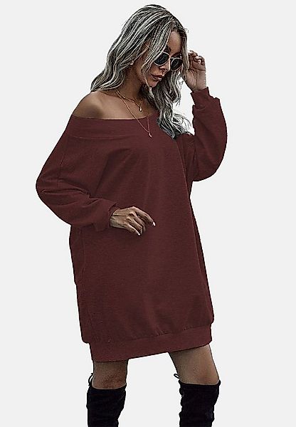 enflame Longpullover Off-Shoulder Long Oversized Dress French Terry French günstig online kaufen
