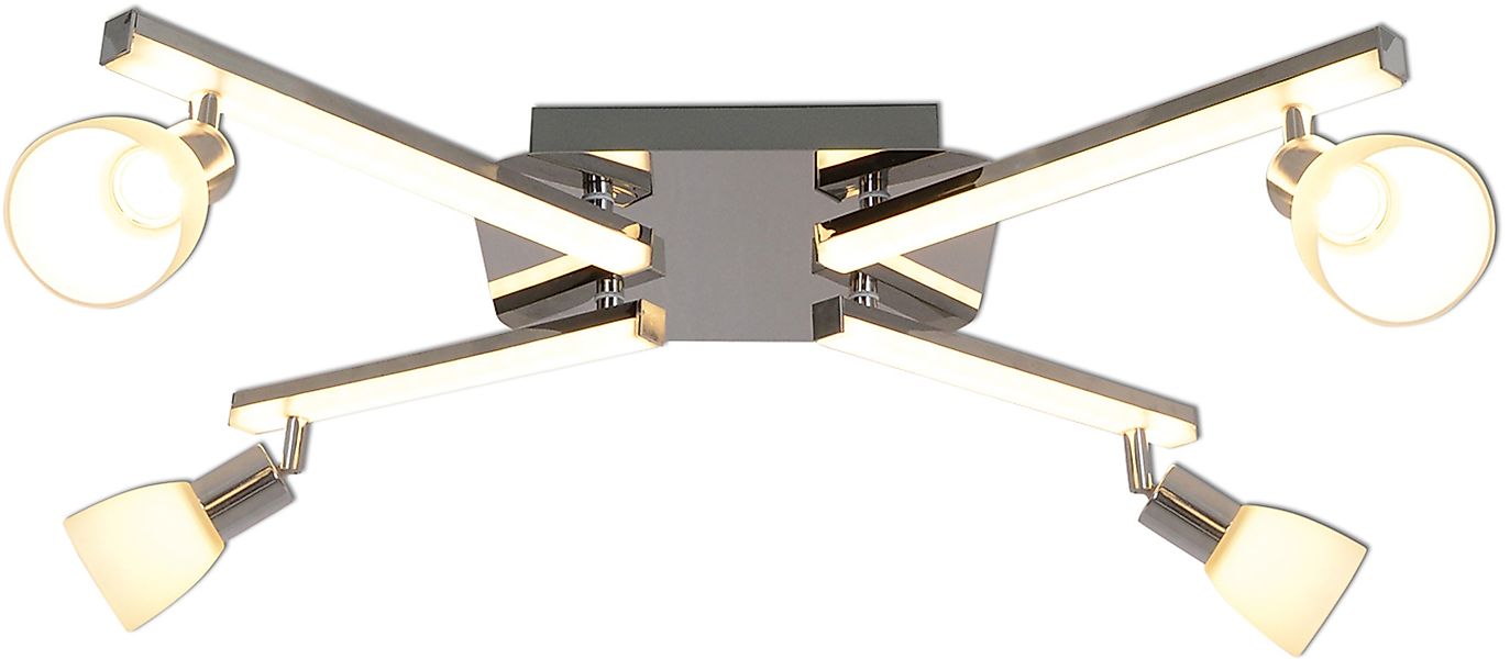 näve LED Deckenleuchte »Ibiza« LED-Board 1 Stk. Warmweiß 4x4.3W+4x 4W = 33. günstig online kaufen
