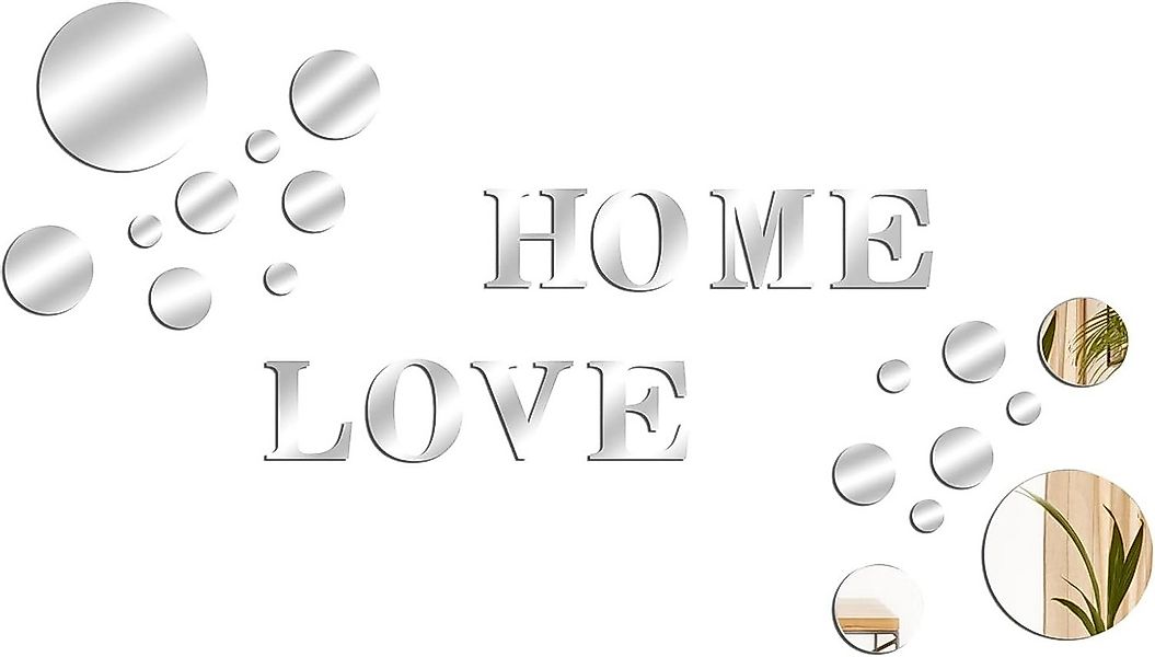 Coonoor 3D-Wandtattoo 26 pcs Spiegel Aufkleber,3D Wandaufkleber günstig online kaufen