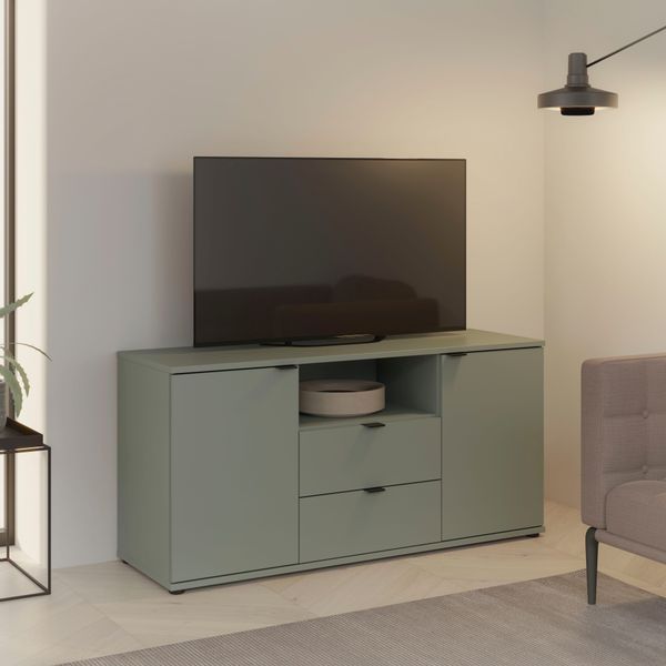 FORTE Lowboard "Ganymede" Breite 129,8cm, TV Board, Stauraum, Schublade; Me günstig online kaufen