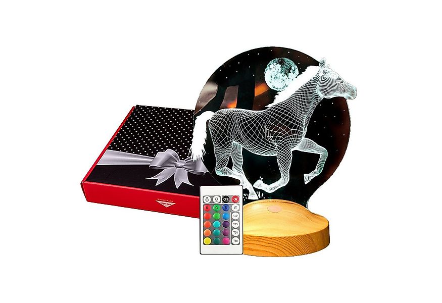 Geschenkelampe LED Nachttischlampe Pferd 3D Nachtlicht für Reiterin und Rei günstig online kaufen