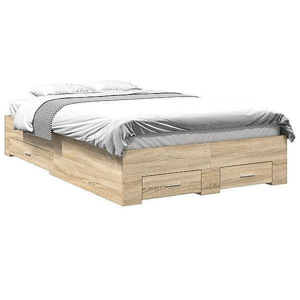 vidaXL Bett Bettgestell Sonoma Eiche 140x200 cm MDF (1-tlg) günstig online kaufen