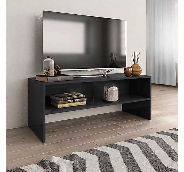 furnicato TV-Schrank Hochglanz-Grau 100x40x40 cm Holzwerkstoff günstig online kaufen