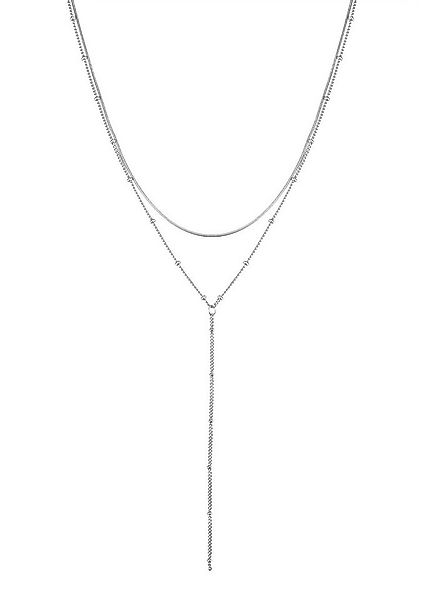 Hey Happiness Y-Kette Layer Damen Edelstahl 18K Roségold vergoldet, Erbsket günstig online kaufen