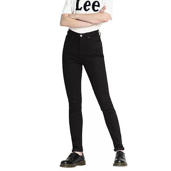 Lee Damen Jeans Ivy - Skinny Fit - Schwarz - Black Rinse günstig online kaufen