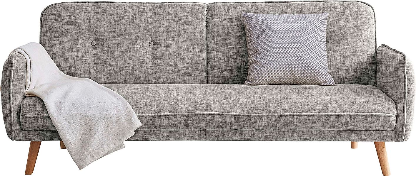 SalesFever Schlafsofa »Linköping, 3-Stizer, Sofa«, mit Knopfheftung im Rück günstig online kaufen