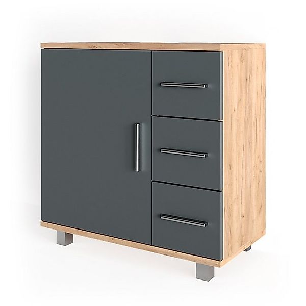 Vicco Waschbeckenunterschrank Ilias Eiche/Anthrazit 60 x 61 cm günstig online kaufen