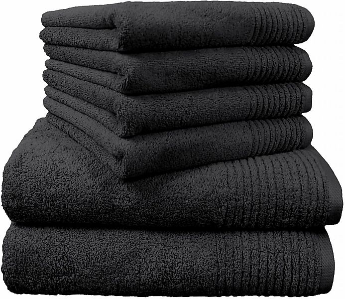 Dyckhoff Handtuch Set "Brillant" Set 6 Stk. Walkfrottee mit Streifenbordüre günstig online kaufen