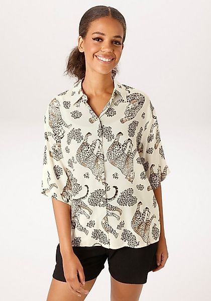 Aniston CASUAL Hemdbluse mit dekorativen Leoparden bedruckt - NEUE KOLLEKTI günstig online kaufen