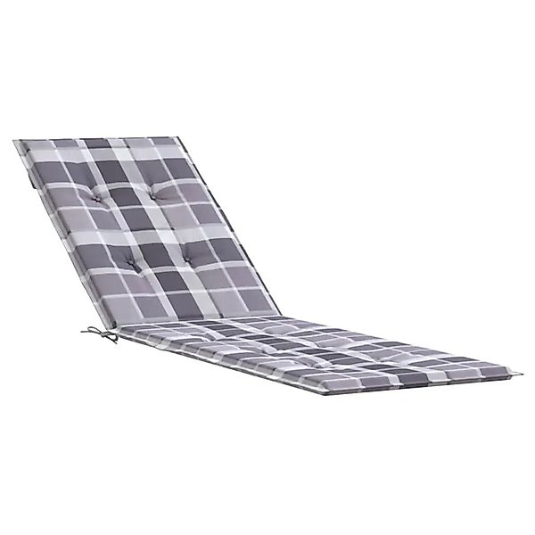vidaXL Liegestuhl-Auflage Grau Karomuster 75+105x50x4 cm 314187 günstig online kaufen