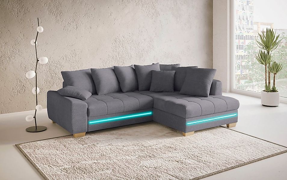 Mr. Couch Ecksofa "Nikita II, L-Form", mit Kaltschaum, RGB-LED Beleuchtung, günstig online kaufen