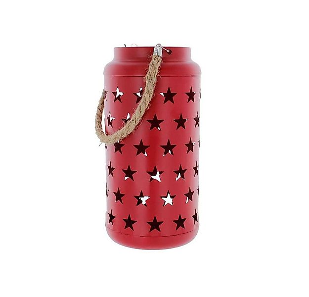 MICA Laterne Laterne mit Sternen rot - ca. 12 x 12 x 22,5 cm günstig online kaufen