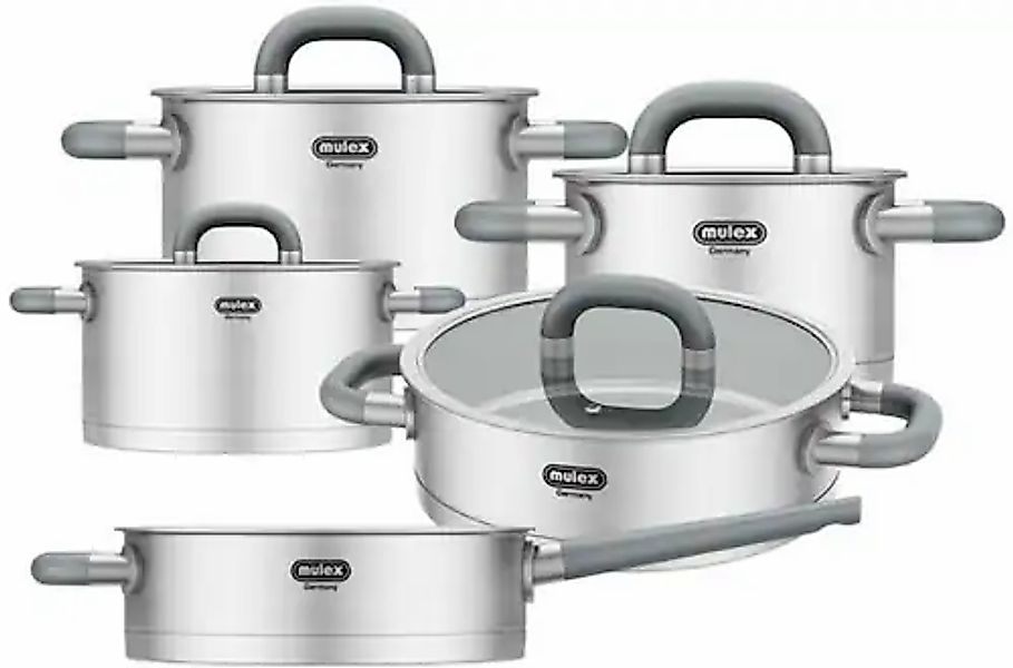 Mulex Topf-Set »LUGANO« Set, 9 Stk. tlg. Edelstahl 18/10 günstig online kaufen