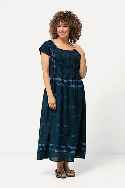 Ulla Popken Maxikleid Maxikleid Ethnomuster Carree-Ausschnitt Halbarm günstig online kaufen