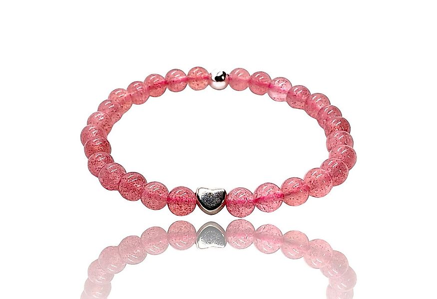 Steinfixx® Perlenarmband Edelstein Erdbeerquarz mit 925 Silberperle und Her günstig online kaufen