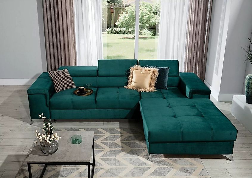 Möbel für Dich Ecksofa Angula, mit Schlaffunktion, Bettkasten und verstellb günstig online kaufen
