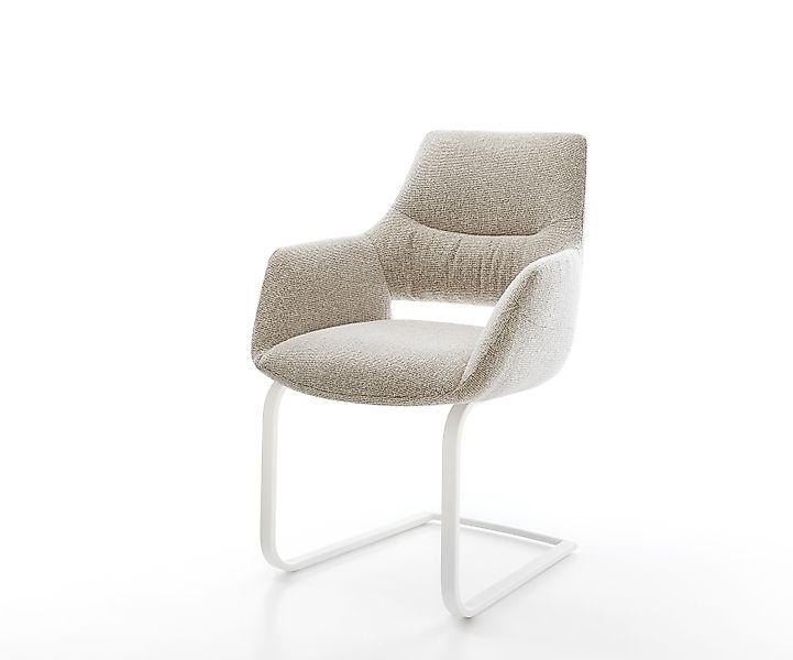 Freischwinger Yago-Flex mit Armlehnen Webstoff Soft Beige Freischwinger fla günstig online kaufen