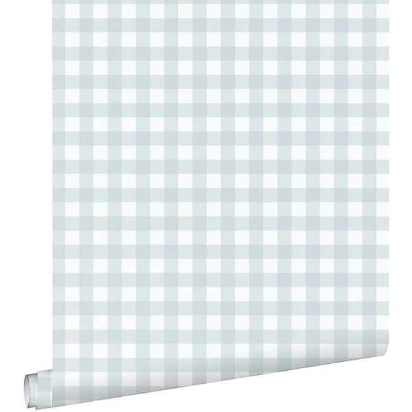 ESTAhome Tapete Karomuster Hellblau 50 x 900 cm günstig online kaufen
