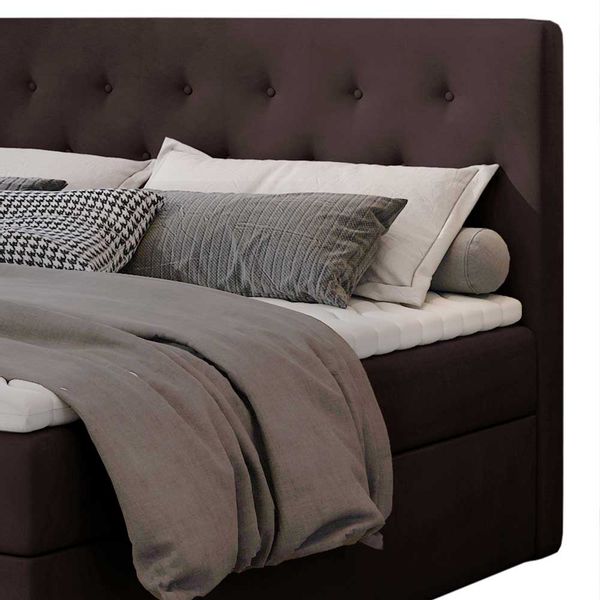 Boxbetten Doppelbett in Braun aus Samt günstig online kaufen