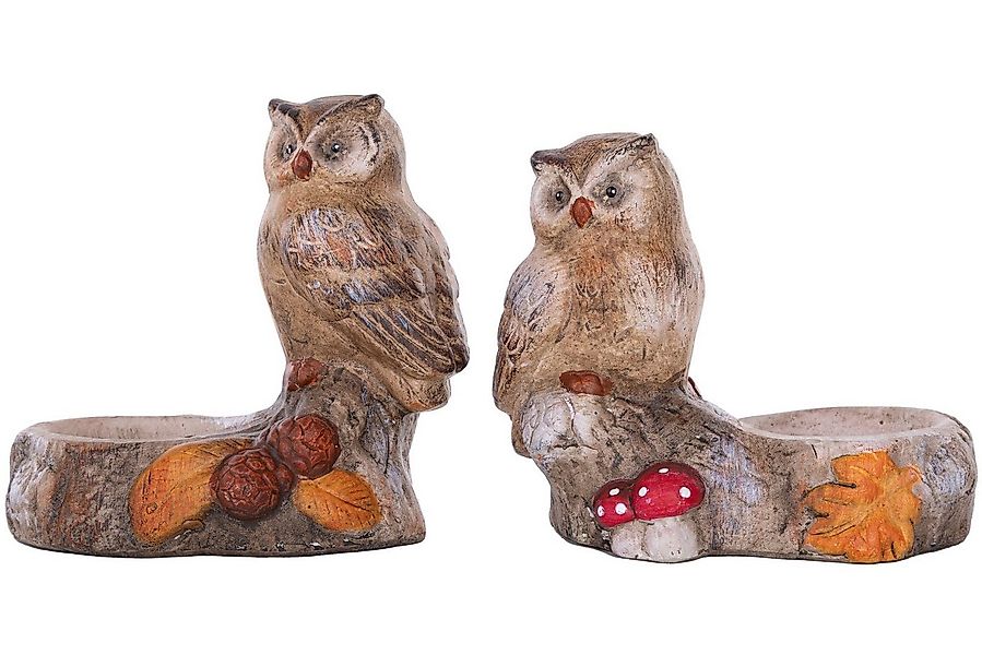 Wohnando Kerzenhalter 2 Teelichthalter Eulen, für gemütliche Dekoration im günstig online kaufen