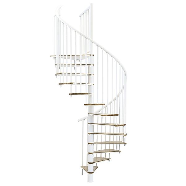 Minka Spindeltreppe Switch Ø 140 cm Eiche Weiß günstig online kaufen