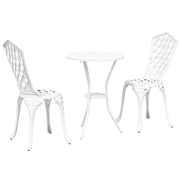 vidaXL Garten Bistro Set 3-Tlg Weiß Aluminium 42002392 günstig online kaufen