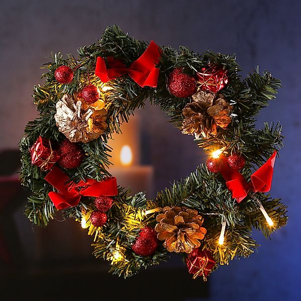 MARELIDA Dekokranz LED Tannenkranz Türkranz Weihnachtskranz günstig online kaufen