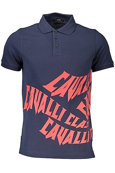 Cavalli Class Poloshirt Elegantes Herren Poloshirt Blau mit Logo-Druck und günstig online kaufen