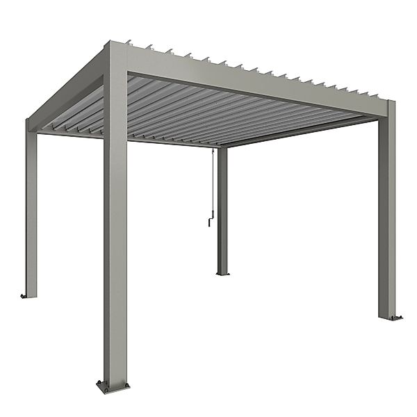 Biohort Pergola 255 cm x 367,5 cm x 367,5 cm Quarzgrau/Silber-Metallic günstig online kaufen