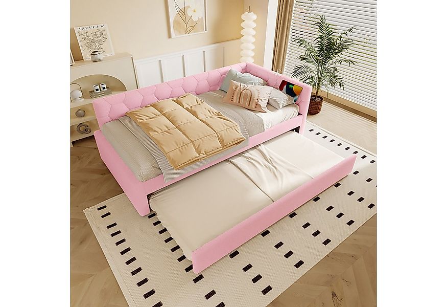 Flieks Daybett, Polsterbett Kinderbett 90x200cm mit Ausziehbett 90x190cm, U günstig online kaufen