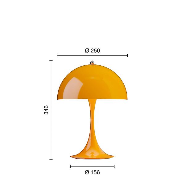 Louis Poulsen LED-Akkulampe Panthella 250, orange, IP44 günstig online kaufen
