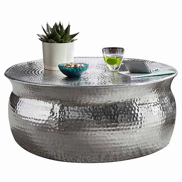 Couchtisch silber B/H/T: ca. 75x31x75 cm günstig online kaufen