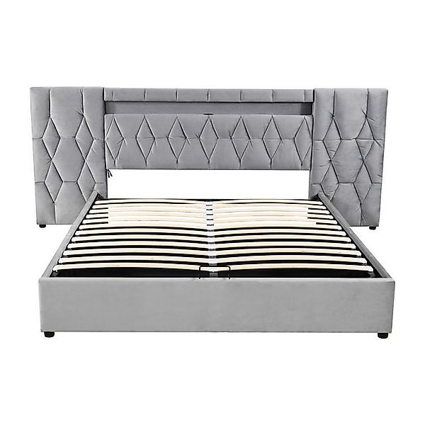 Gotagee Polsterbett Kinderbett 180x200cm Samt Bett mit USB-Steckdose Jugend günstig online kaufen