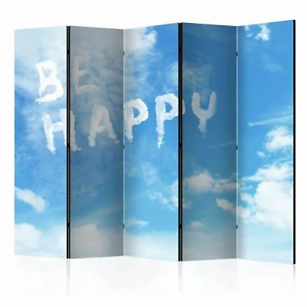 artgeist Paravent Be happy II [Room Dividers] weiß-kombi Gr. 225 x 172 günstig online kaufen