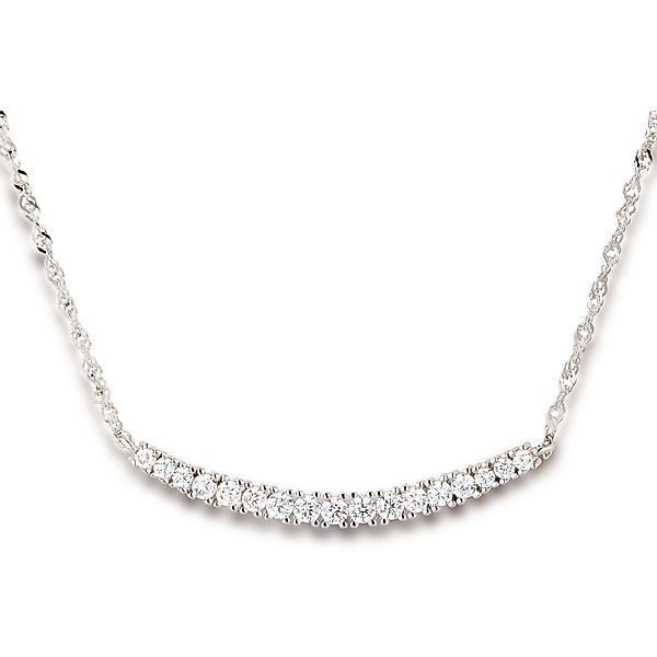 Schöner-SD Silberkette Collier mit Zirkonia Kristall günstig online kaufen