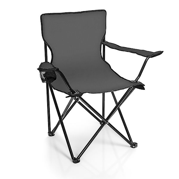 BigDean Campingstuhl Faltstuhl DUNKELGRAU Campingstuhl (1 günstig online kaufen