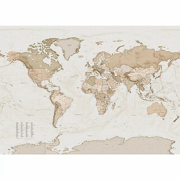 Komar Vliesfototapete Earth Map 350 cm x 250 cm günstig online kaufen