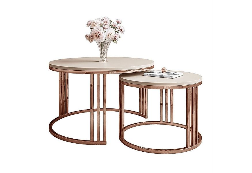 Lookway Couchtisch LORI 2in1 Couchtisch-Set in dem mattes Design mit Kupfer günstig online kaufen