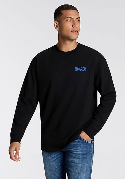 HUGO Blue Langarmshirt Nilcrew mit großem Rückedruck günstig online kaufen