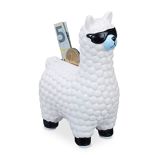 relaxdays Spardose Lama Spardose mit Sonnenbrille, günstig online kaufen