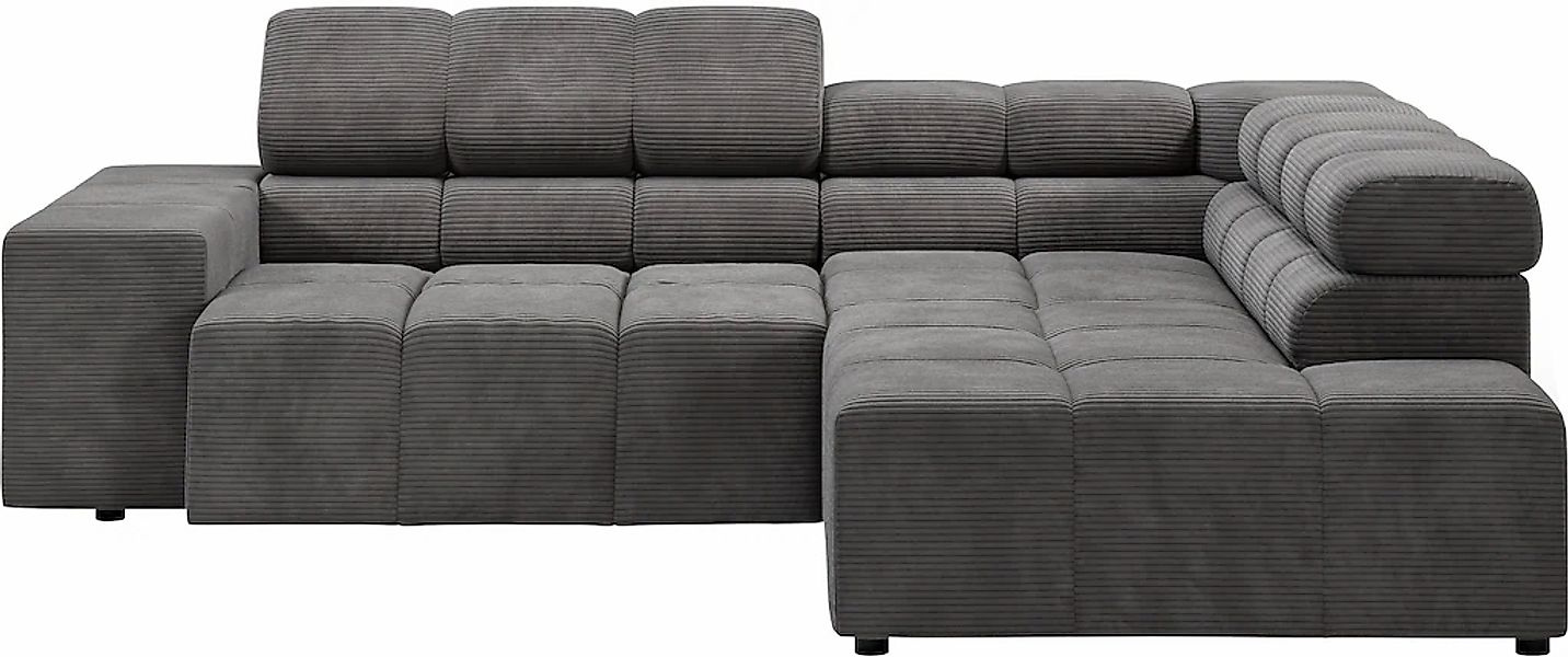 INOSIGN Ecksofa "Ancona, incl. Kopfteilverstellung + 3 Zierkissen, L-Form, günstig online kaufen