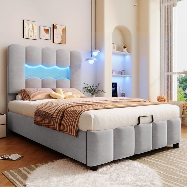 MODFU Polsterbett mit LED-Licht (Kinderbett mit günstig online kaufen